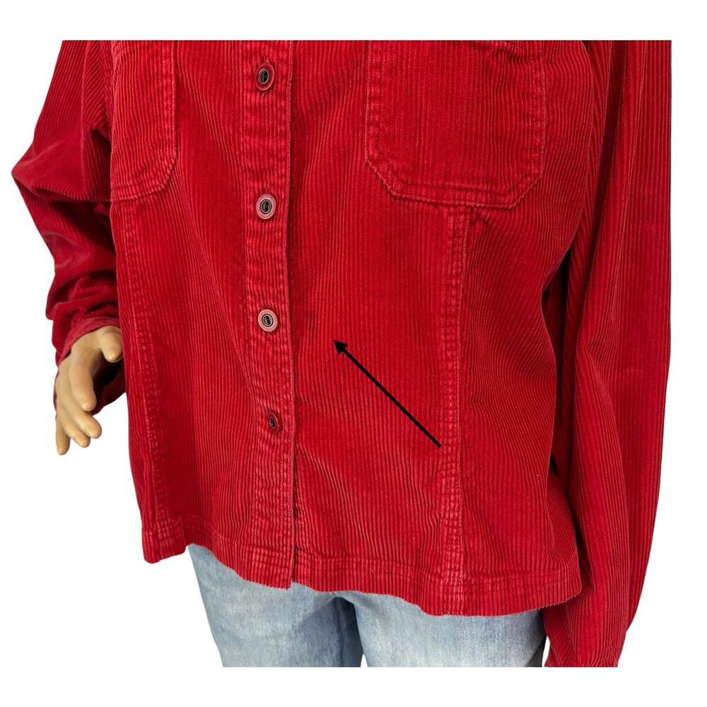 Dressbarn Vintage Corduroy Cotton Shacket Red Size XL - Picture 7 of 9
